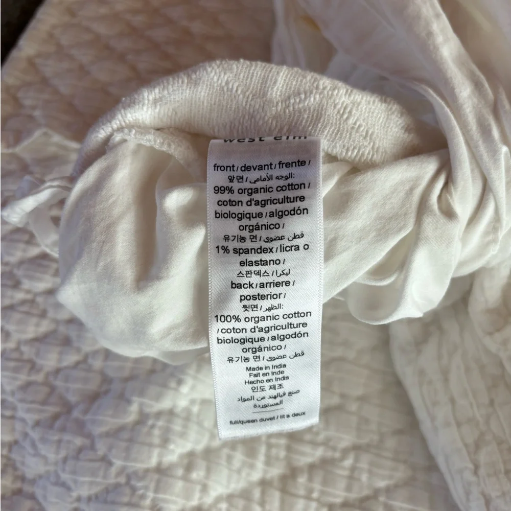 West Elm Organic Cotton Quilted Duvet